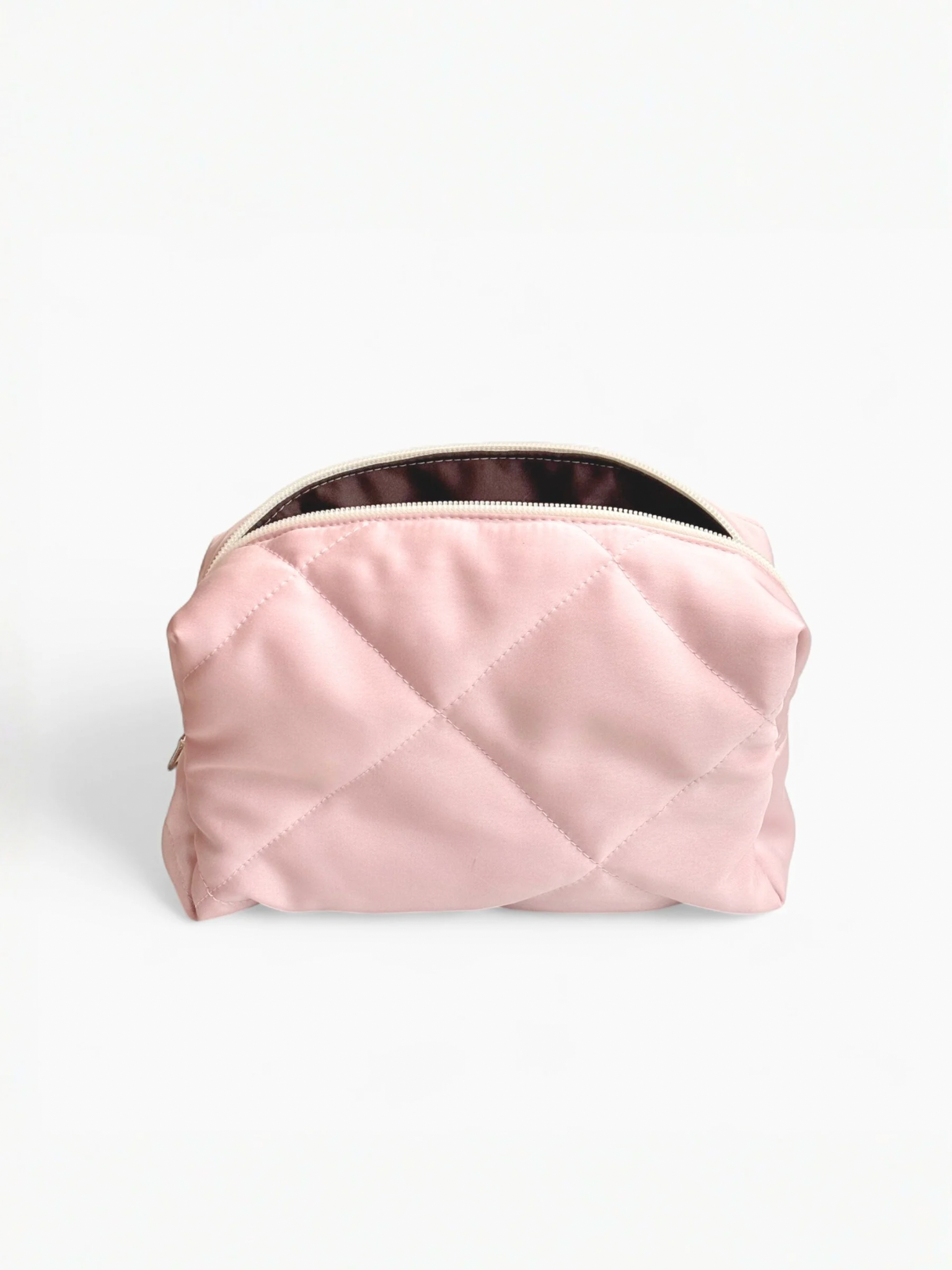 Ručně šitá kosmetická taštička růžová - satén